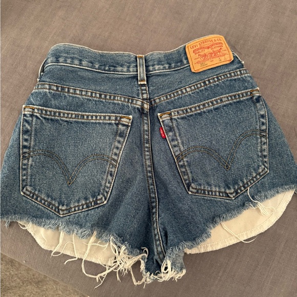 Levi's Blue Jean Shorts with Distressed Hem - Picture 1 of 3